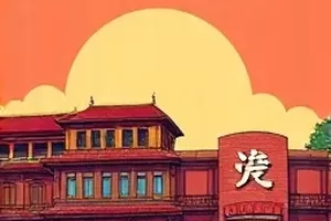 《齿轮与少年》漫画封面，铜色齿轮与少年侧脸剪影